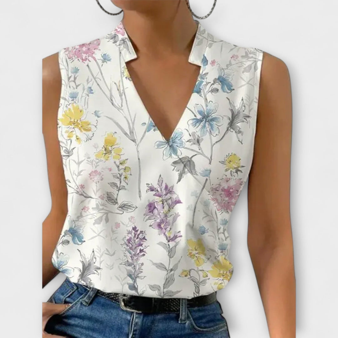 Velmira – Soft Summer Top with V-Neck