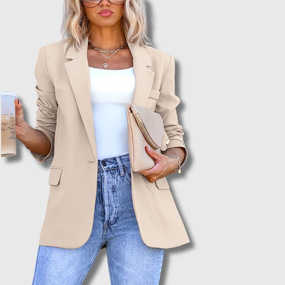Sylvie - Women's Elegance Beige Blazer Limited Edition