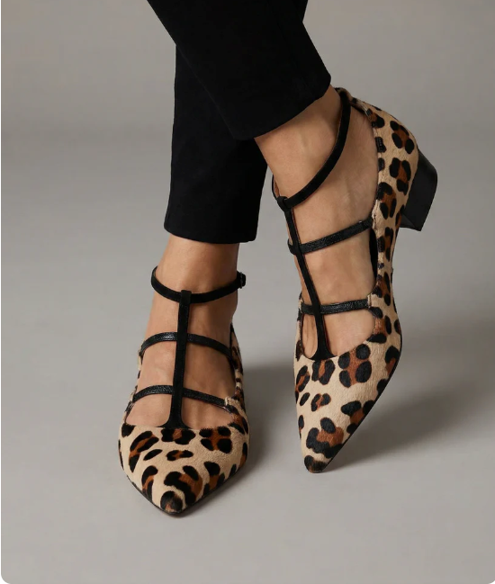 Bridget | Leopard Strap Ballet Flats